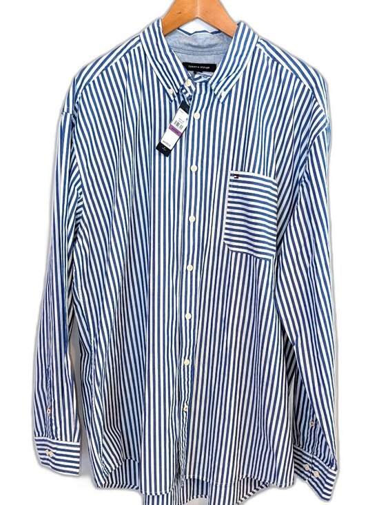 NWT Tommy Hilfiger Men’s | Cotton Classic Fit Button-Down Shirt Blue | XXL - Picture 1 of 7